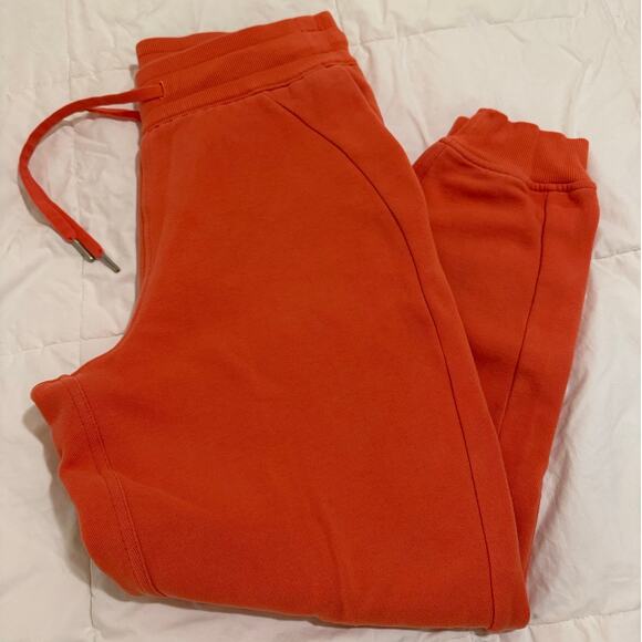 Lululemon Cotton Fleece Athletic Cozy Joggers – Orange Rust, Size 6 - Picture 1 of 7